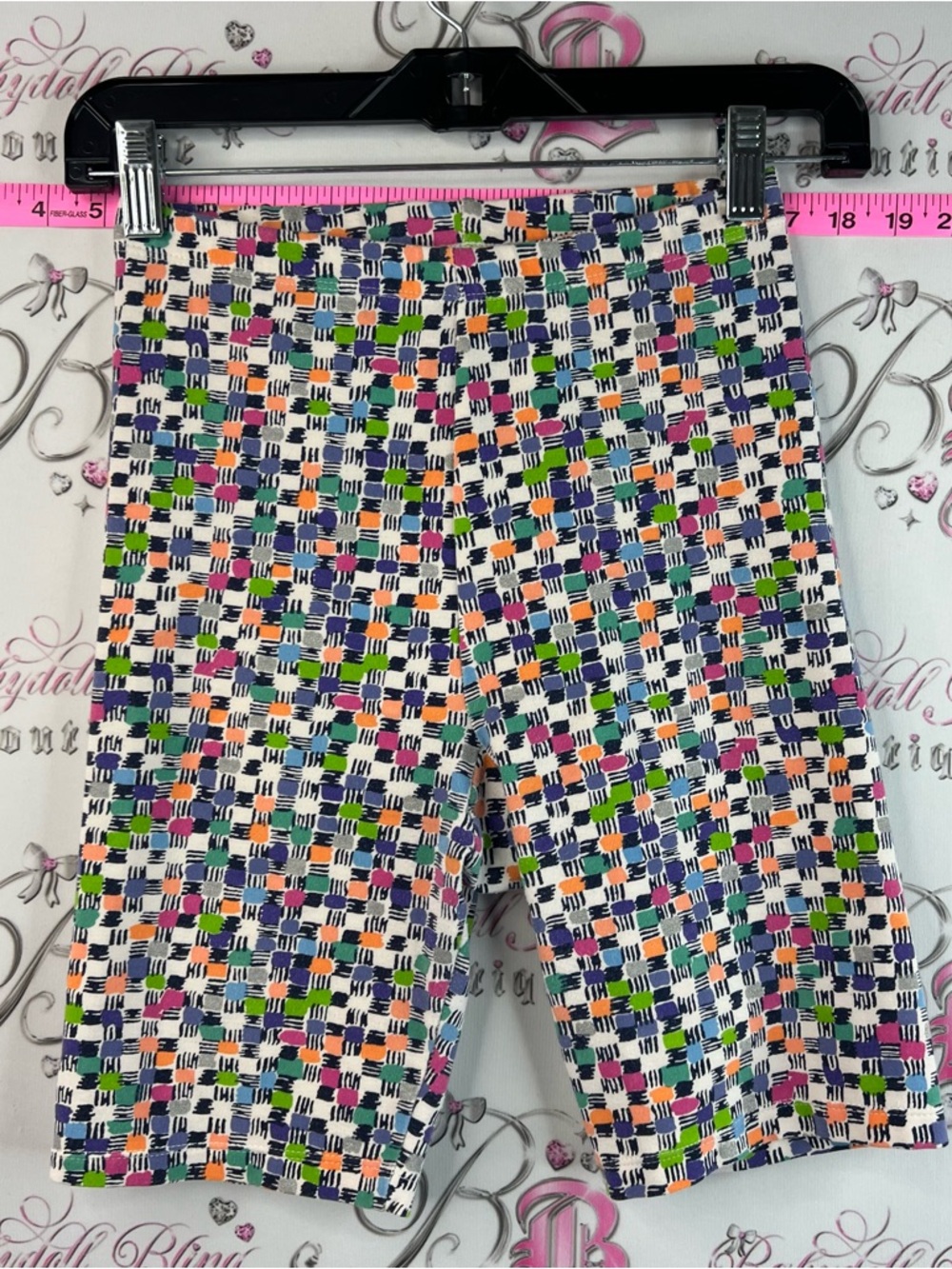 Marika shorts vintage stretchy cubes Multicolor High Waist Patterned cool max